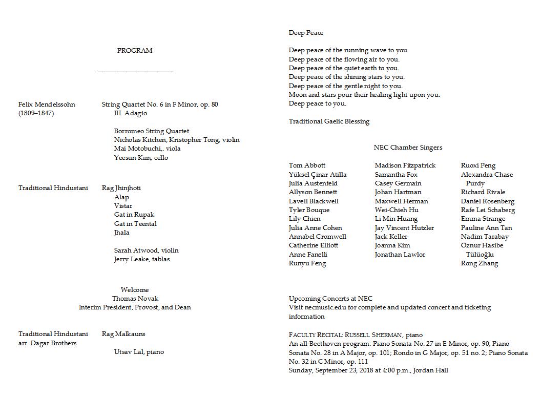 Peter Row Memorial Concert Full Program Page 2